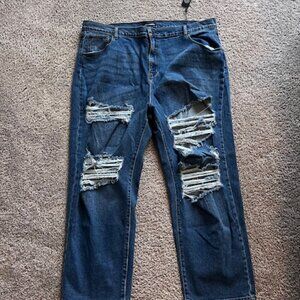 Fashion Nova plus size Distressed wide-leg jeans size 22